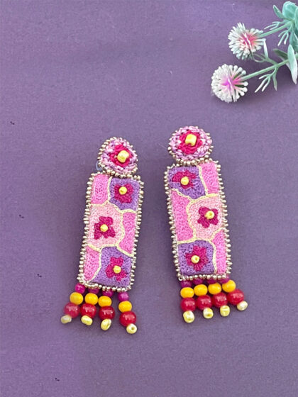 hand embroidered earrings