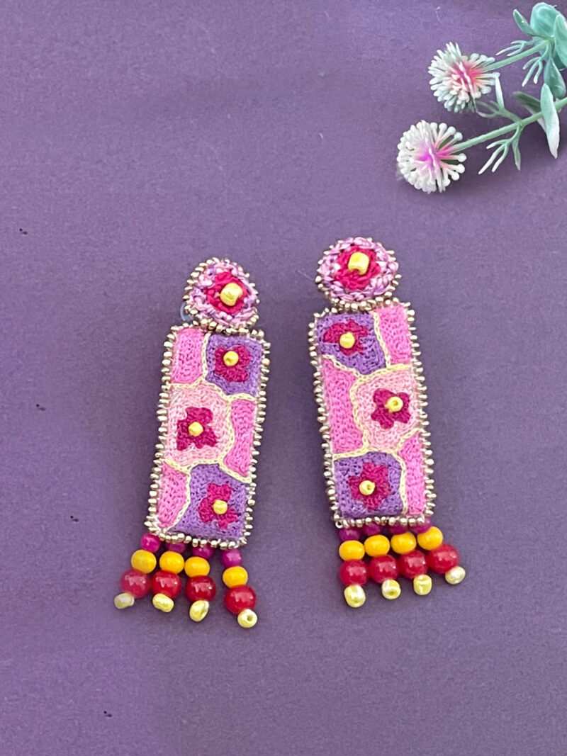 Hand embroidery earrings