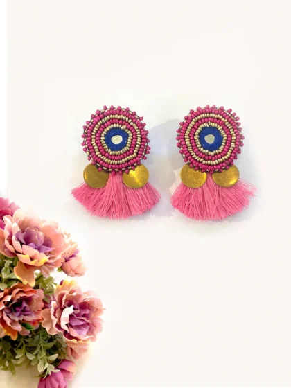 Beadwork Tassel Earrings