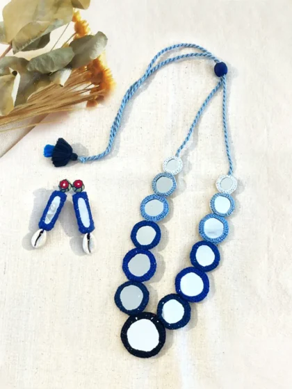 Handmade Mirror Work Necklace Set