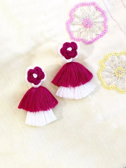 crochet flower earrings