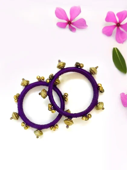 Handmade thread ghungroo bangles