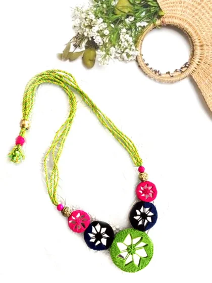 Handcrafted Mirror Work Necklace