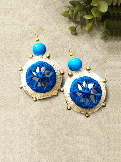 BLUE THREAD EARRINGS