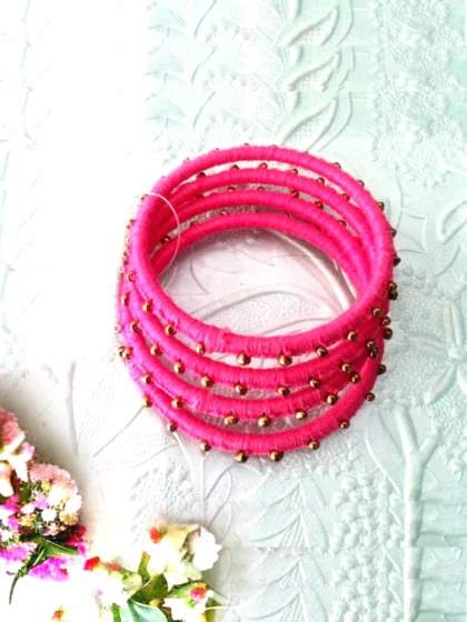 pink thread bangles